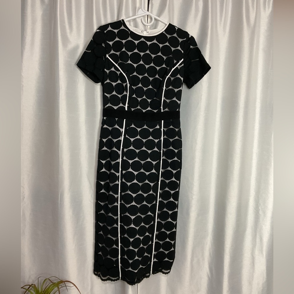 eva mendes for New York & Company Black and White Midi Dress